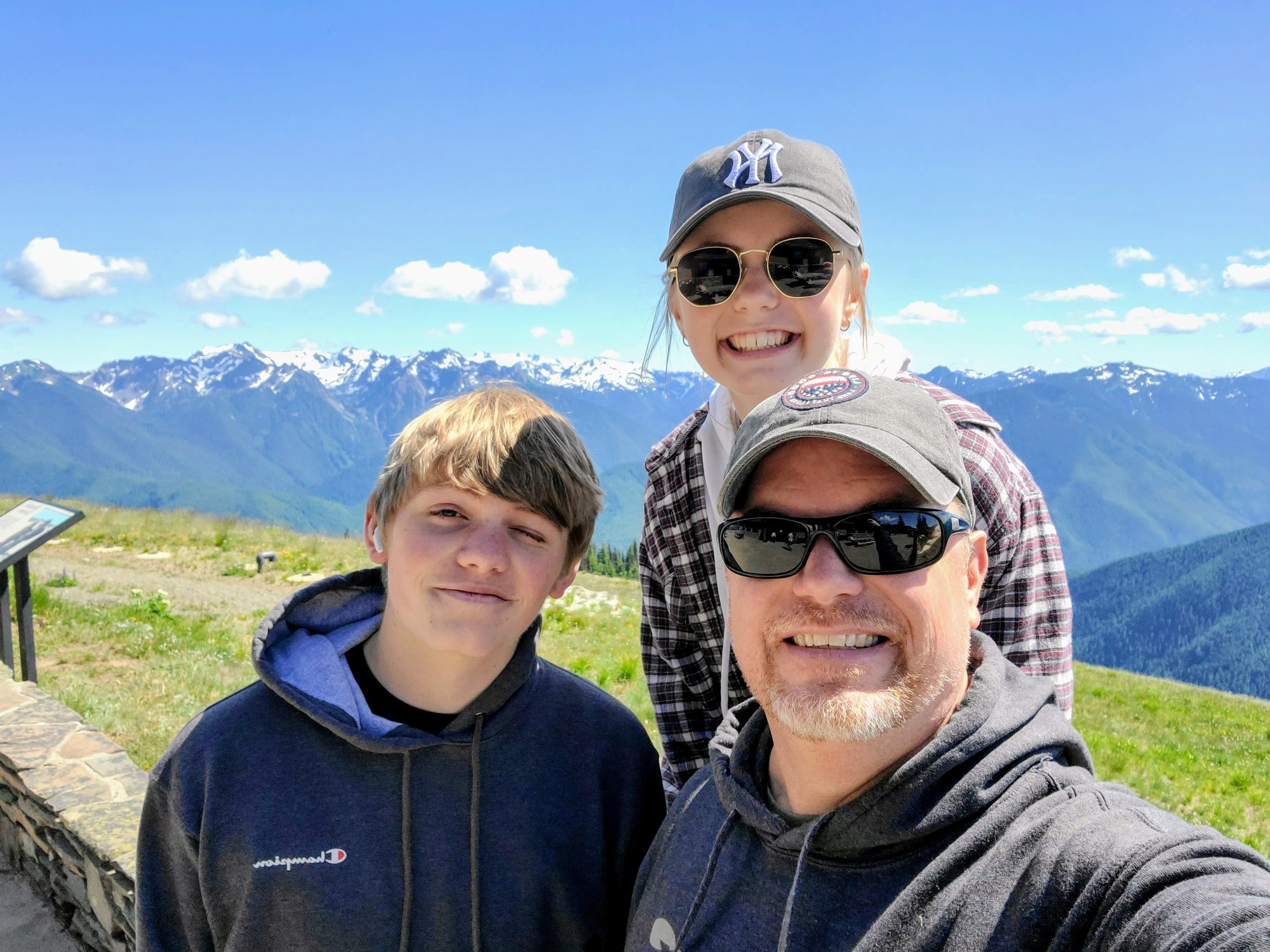 Chad Ackerman with his children