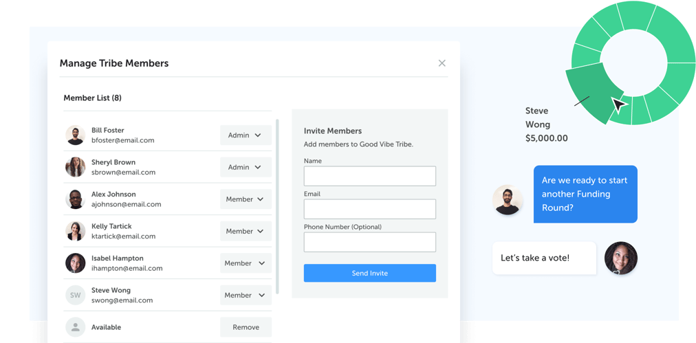 Tribevest - messaging - data - members@2x