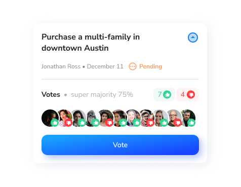 Tribevest Dashboard-Voting