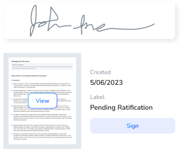 Operating Agreement Signature