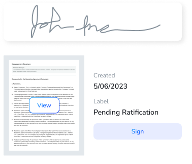 Operating Agreement Signature